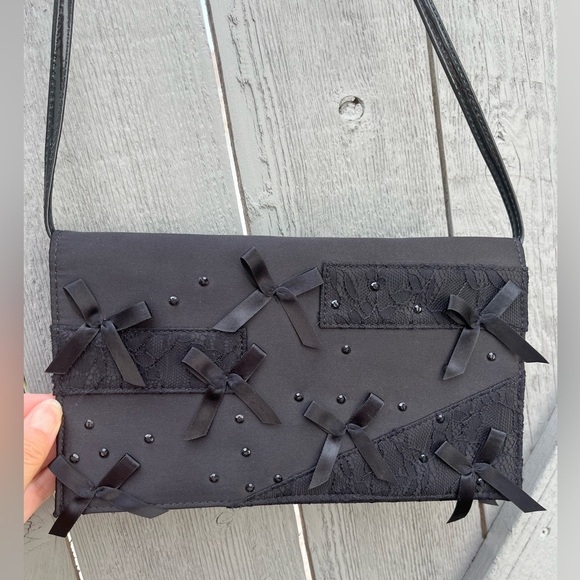 Prabal Gurung Handbags - Neiman Marcus Prabal Gurung Satin Clutch Bow Lace Sequin Accents